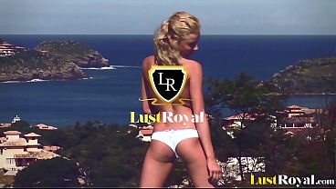 Ebony Brunette Ends up with Her Big Tits Cumshots